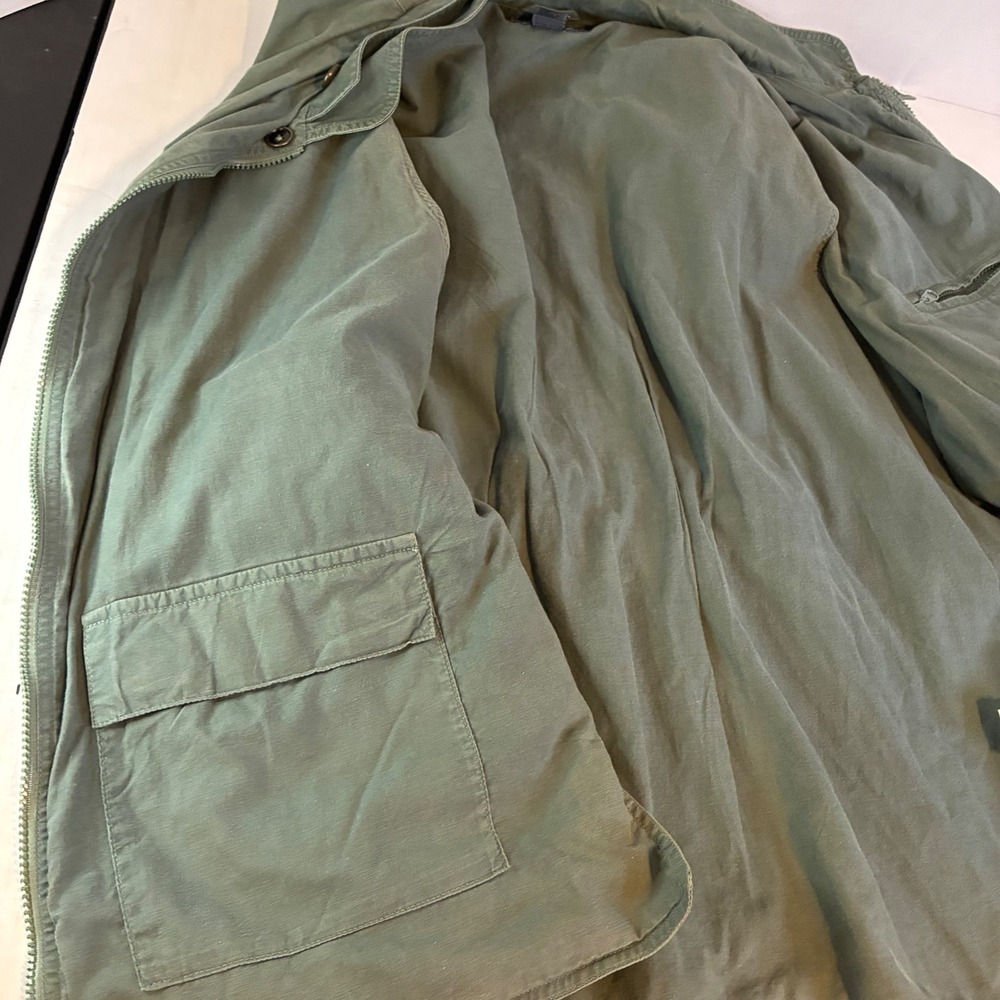 Woolrich Mens XL Safari Utility Vest Olive Green Cotton Multi Pocket Cinch Back - Picture 15 of 15